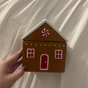 Gingerbread House Cookie Jar - Brown and Red